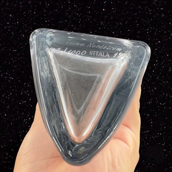 1996 iittala Pari Tiina Nordstrom Swirl Glass Vase Set Clear And Frosted Signed - Picture 13 of 16